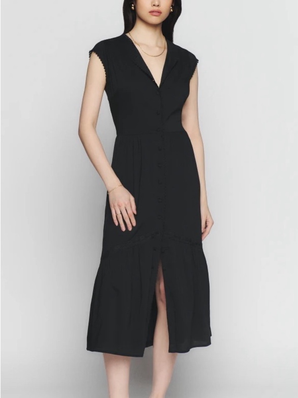 Reformation Black Bodice Rishi Dress